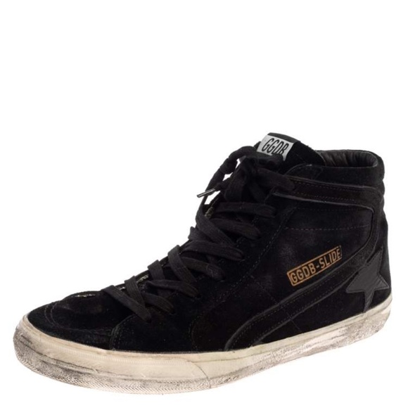 GOLDEN GOOSE Golden Goose Black Suede Leather Slide High Top Sneaker Size 39 / 8 - Picture 4 of 12